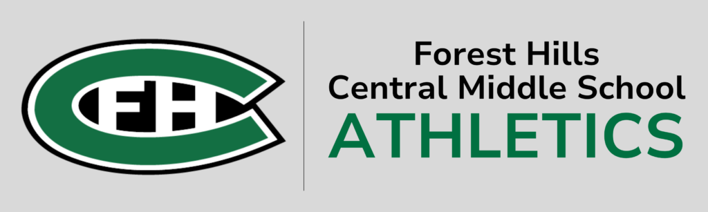 The curved C school logo and the words Forest Hills Central Middle School Athletics